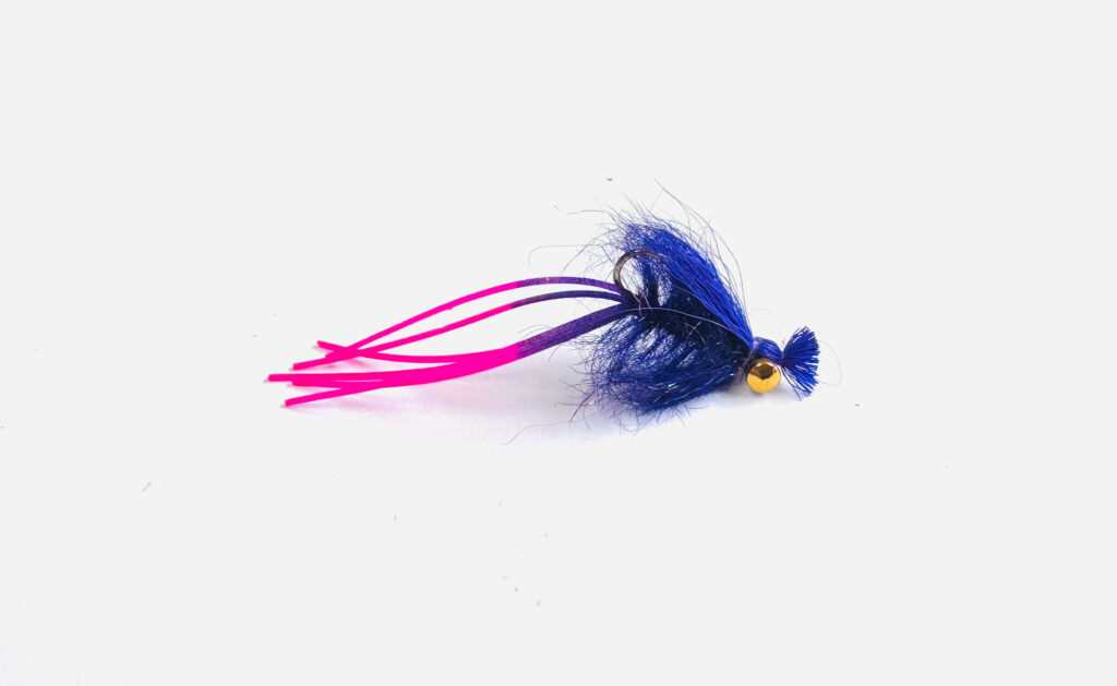 The Crazy Daddy, is a really fishy pattern, with its long sili legs that give great movement in the water and heavily weighted eyes to help it sink fast. You can slow strip, jig or dead drift this pattern with great success and works amazing for large Bass and Trout.