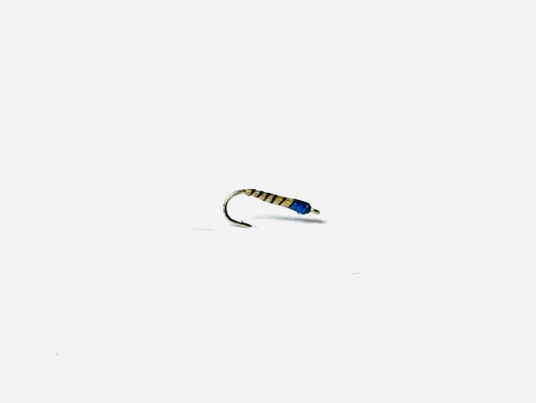 The Mighty Midge Blue is great for those over cast days in the winter time. Use this pattern on a light nymph rig in shallower runs or behind a heavier attractor pattern in the deeper water.